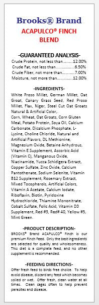 Acapulco Finch Blend Bird Seed – Jones Seed Company